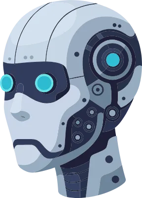 Futuristic humanoid robot head vector design (미래형 인공지능 로봇 머리 벡터 디자인)