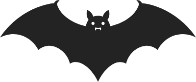 Flat design illustration of a black bat in Halloween theme 할로윈 테마의 검은 박쥐 평면 디자인 일러스트