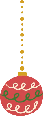 かわいい手描きのクリスマスオーナメント