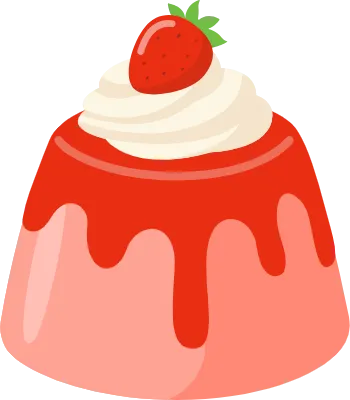 様々な色のカフェデザートプリンのベクトル図