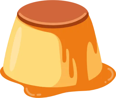 様々な色のカフェデザートプリンのベクトル図