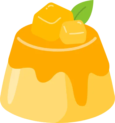 様々な色のカフェデザートプリンのベクトル図