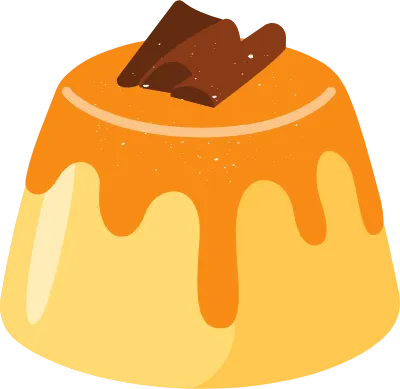 様々な色のカフェデザートプリンのベクトル図