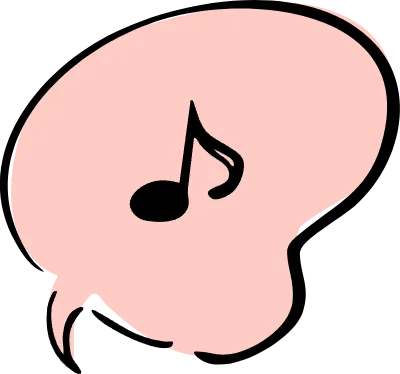 カラフルな手描き感情吹き出し・音符