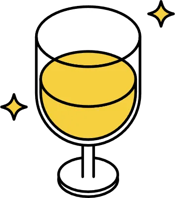 Wine Glass Isometric Line Drawing Icon Illustration of a Christmas Toast or Celebration Drink