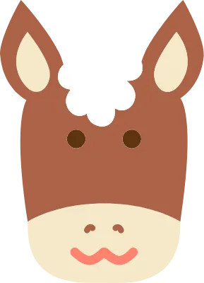 馬の顔のアイコンイラスト