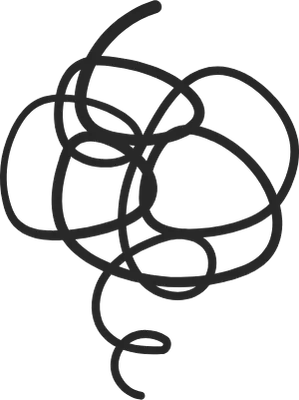 もやもや悩んでいる気持ちのイラスト