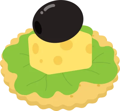 年末パーティーデザートクラッカーカナッペスナックイラスト