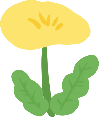 丸くてかわいい手書きのタンポポ