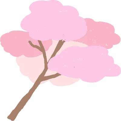 風に揺れる手書きの桜の木