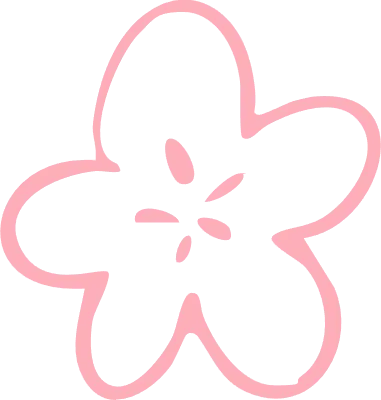 シンプルな線画の桜の花