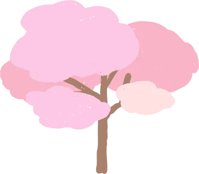 風に揺れる手書きの桜の木