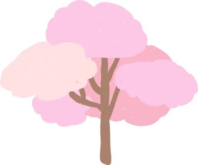 風に揺れる手書きの桜の木