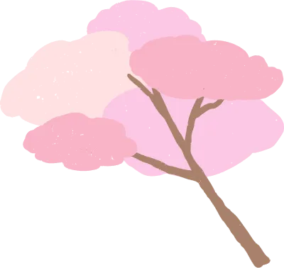 風に揺れる手書きの桜の木