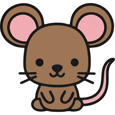 Cute Cartoon Mouse Character Vector