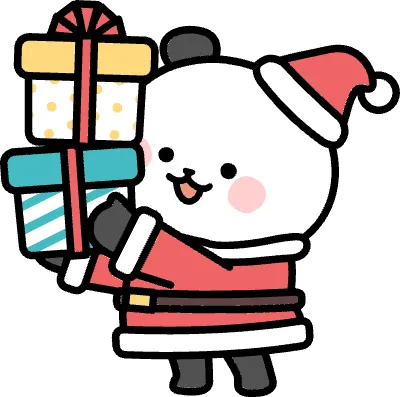 プレゼントを運ぶパンダサンタ