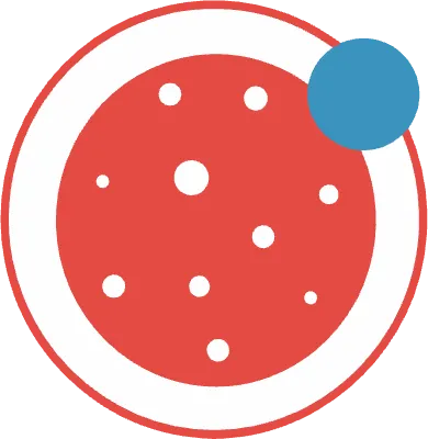 赤と青の大胆なパーティー要素