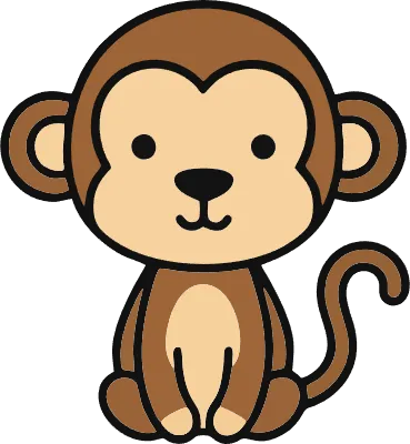 Cute Little Monkey Cartoon Vector