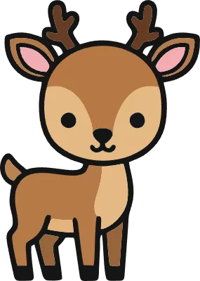 Cute Cartoon Deer Fawn Vector Illustration
