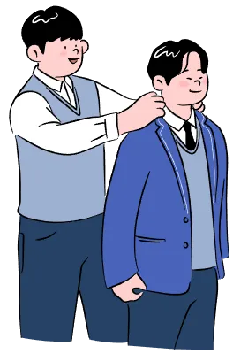 교복을 물려주는 학교 선배