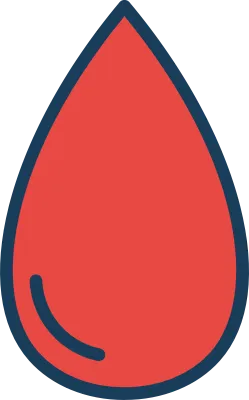 혈액 검사와 건강 상태를 상징하는 혈액 아이콘