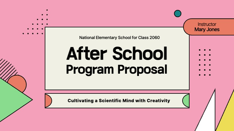 Portfolio of After School Program Proposals in Pink - MiriCanvas