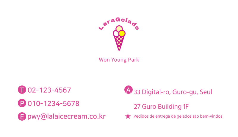 Cartão de visita Lala Ice Cream - MiriCanvas