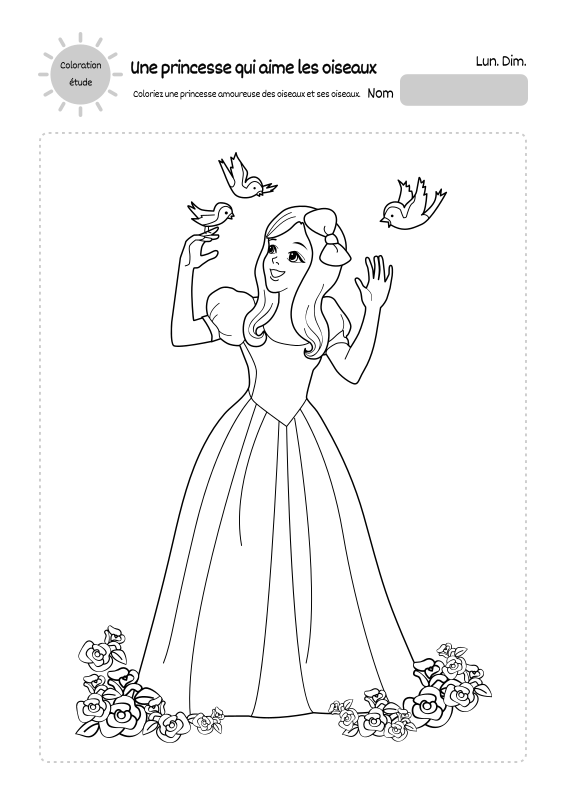 Une princesse qui aime les oiseaux - MiriCanvas