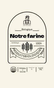 Étiquette de farine vintage beige - MiriCanvas