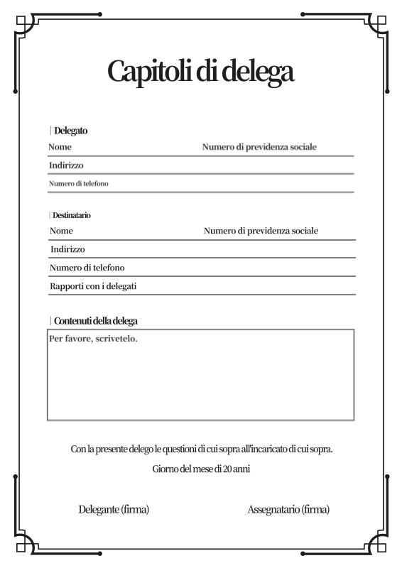 Un semplice documento di procura in blu marino - MiriCanvas