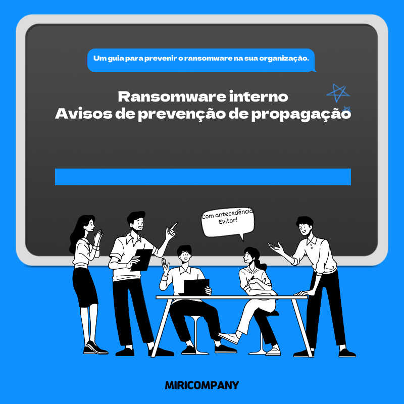 Cartão de ransomware azul e pretonotícias - 미리캔버스