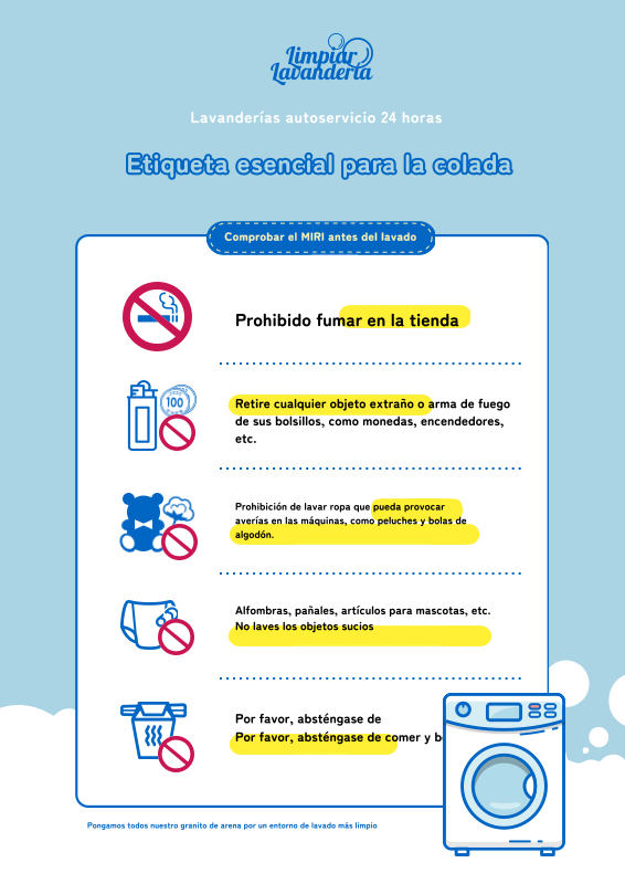 Letrero de lavandería autoservicio en azul y azul claro - MiriCanvas