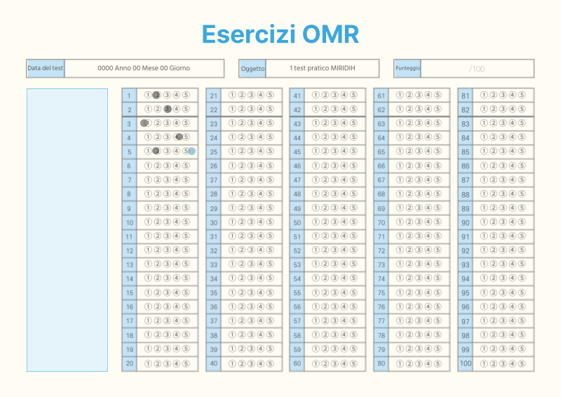 Materiale didattico OMRCheck semplice in azzurro e avorio - MiriCanvas