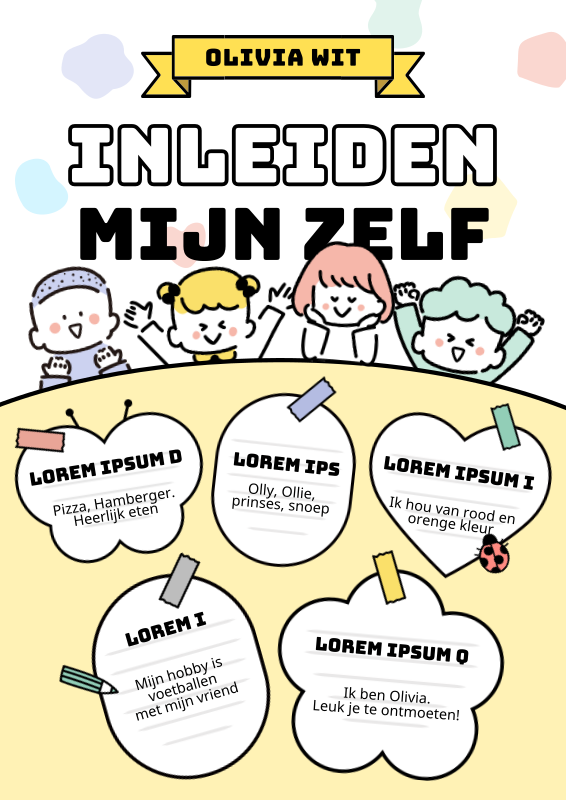 Schattig geel en wit kind bio concept - MiriCanvas