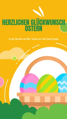 Niedlich illustrierte Ostereierkirche in Grün und Gelb MiriCanvas Niedlich illustrierte Ostereierkirche in Grün und Gelb MiriCanvas