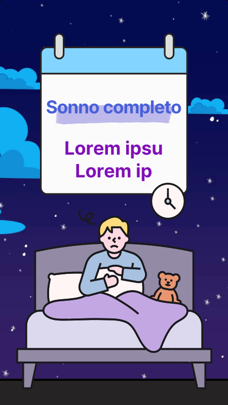 Una promozione della salute con l'illustrazione di una persona insonne ...