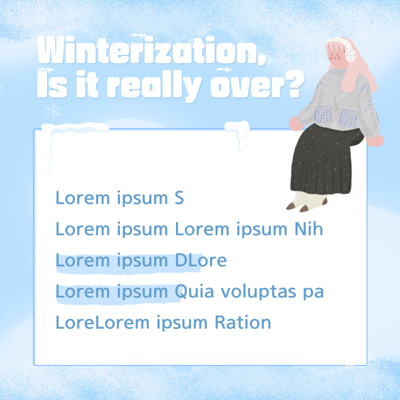 A minimalist, basic winterizing post in light blue and white - MiriCanvas