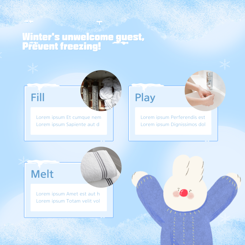 A minimalist, basic winterizing post in light blue and white - MiriCanvas