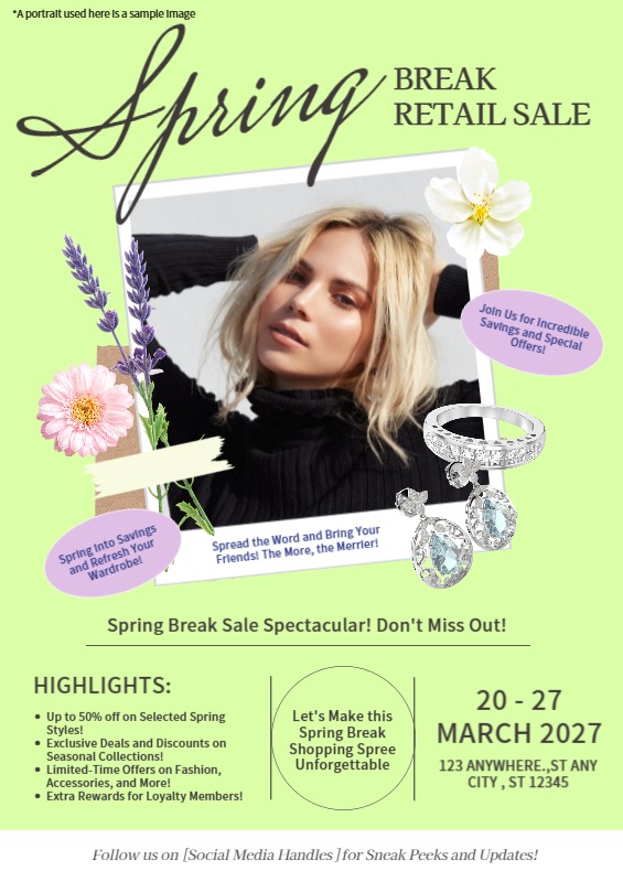 Green and Purple Modern Spring Break Sale Advertisement - MiriCanvas