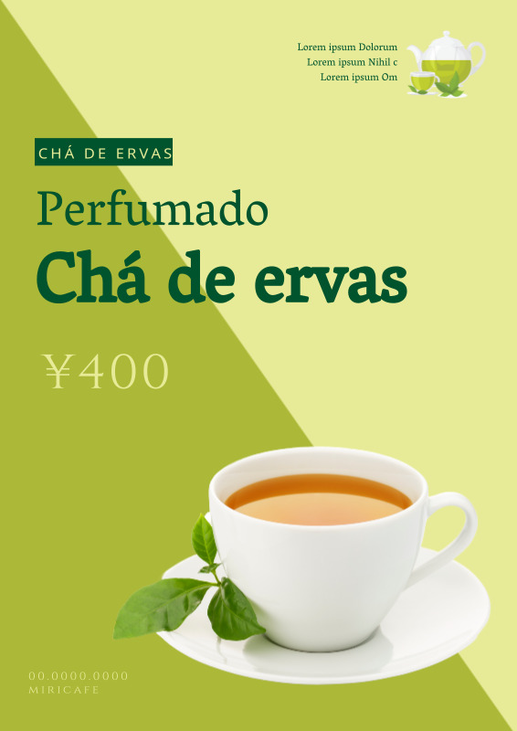 Promova o menu de chá de ervas do seu café com fotografias e ...