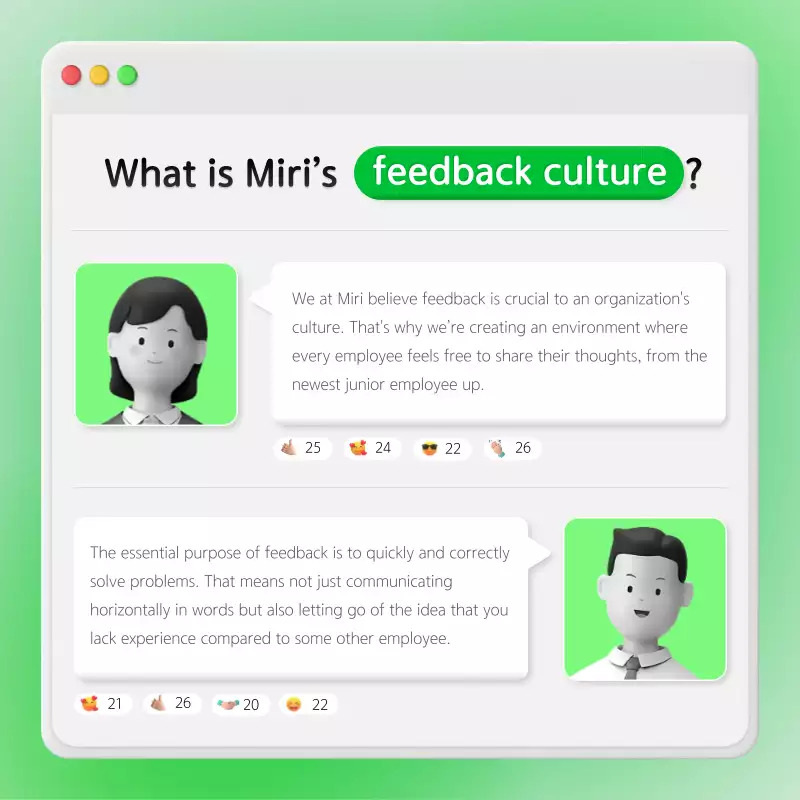 Business feedback with a neon green internal chat window concept ...