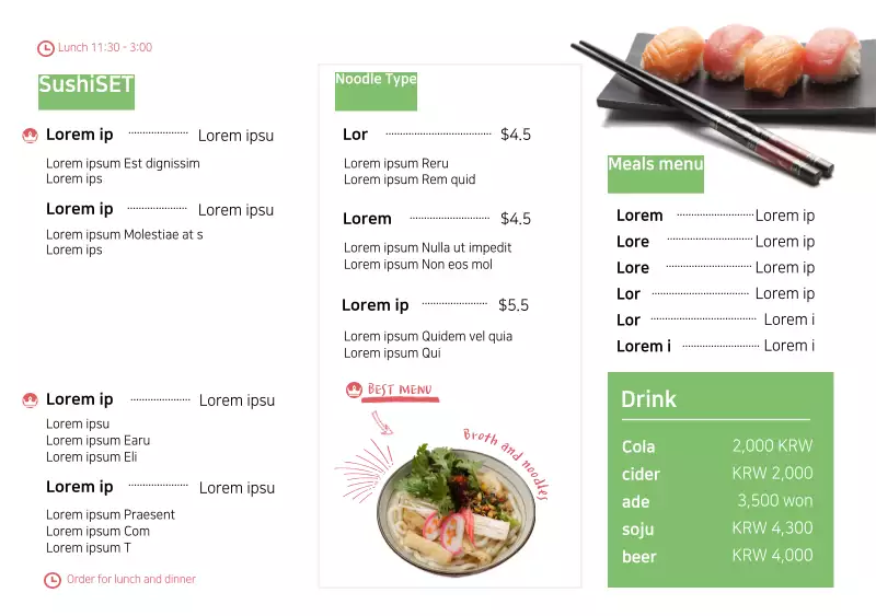 Launch Sushi Setting Paper - MiriCanvas