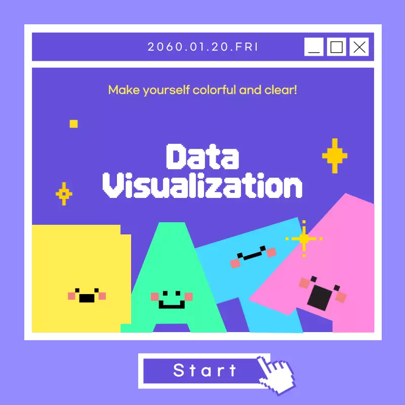 Learn about data visualization with purple and colorful alphabetical ...