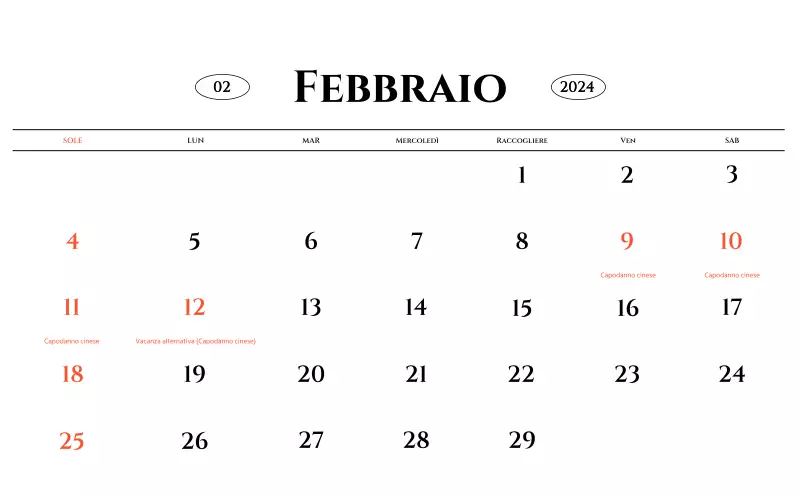 Calendario da parete in stile semplice con concetto di fotografia di viaggio emozionale in bianco e nero