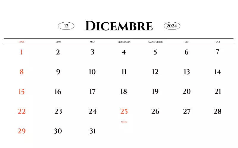 Calendario da parete in stile semplice con concetto di fotografia di viaggio emozionale in bianco e nero