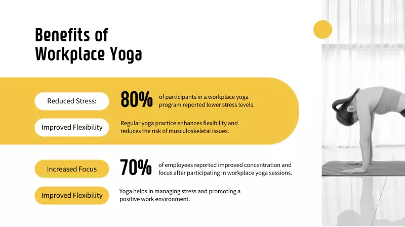 Yellow and Black Simple Yoga for Productive Work Instructions - MiriCanvas