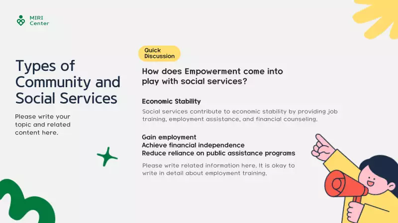 Green and Yellow Modern Community Service Guide - MiriCanvas