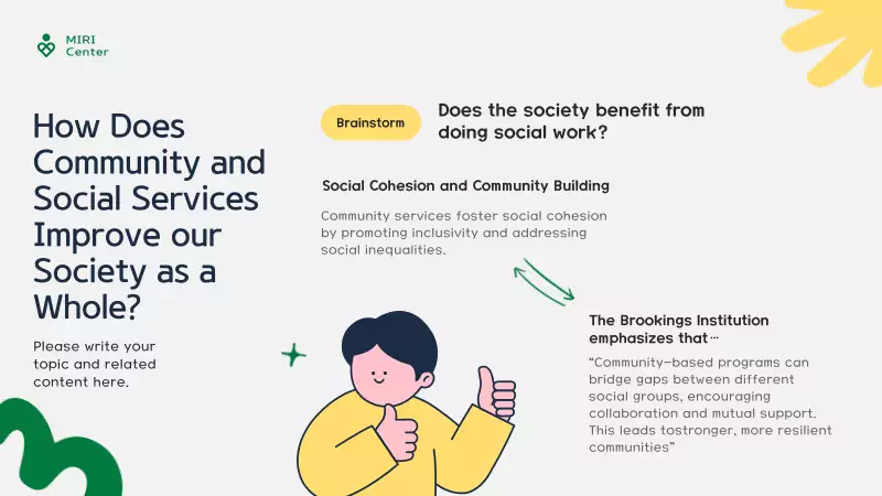 Green and Yellow Modern Community Service Guide - MiriCanvas
