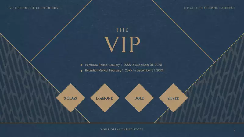 A luxurious department store VIP club in red and navy blue - MiriCanvas