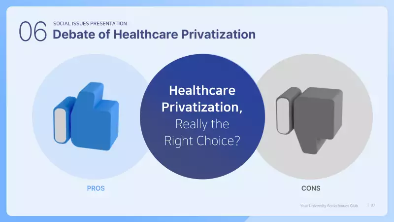 Blue Simple Presentation for Healthcare Privatization Debate - MiriCanvas